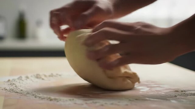 Dough kneading baking cooking food preparation recipe homemade bread pastry culinary art kitchen chef hands flour ingredients skill technique expertise tradition artisan fresh