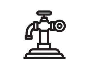 Industrial Equipment Water Pump Icon in Clear Minimal Vector Line Illustration