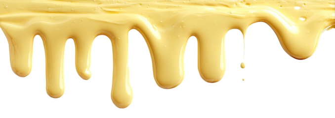 Dripping, golden-yellow liquid