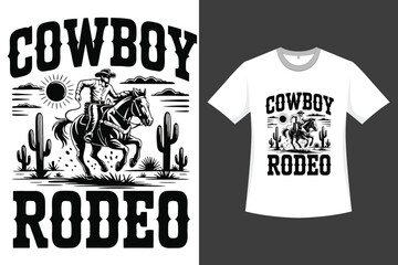 A Cowboy Rodeo A Westend illustration T-shirt Design