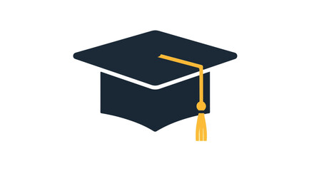 Minimalist Illustration of a Graduation Cap Highlighting Education and Academic Achievement Icons