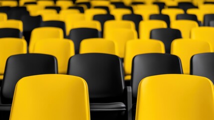 Fototapeta premium Empty yellow and black seats pattern