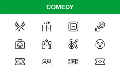 Minimal comedy icons designed for fun, parody, and humor branding. Perfect for apps, websites, and entertainment presentations with premium visuals.