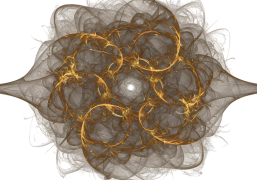 Intricate Gold and Gray Abstract Floral Design Perfect for Branding Websites and Art Projects isolated on transparent background