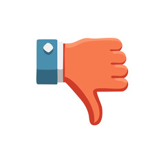 Thumb down gesture illustration showing disapproval dislike sign