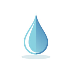 Fototapeta premium Water Drop Illustration. Water Droplet Digital Icon. Blue Water Symbol.