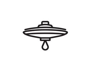 Garden Irrigation Water Sprinkler Head Icon in Minimal Vector Line Illustration