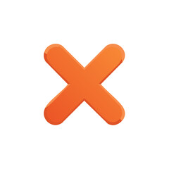 Shiny Orange Cross Shape Design Graphic Element for Icons and Presentations
