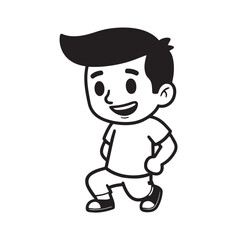 A Handsome Man Silhouette Black and White Vector Image Illustration for Modern Art and Digital Design