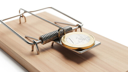 Money trap risky investment danger concept