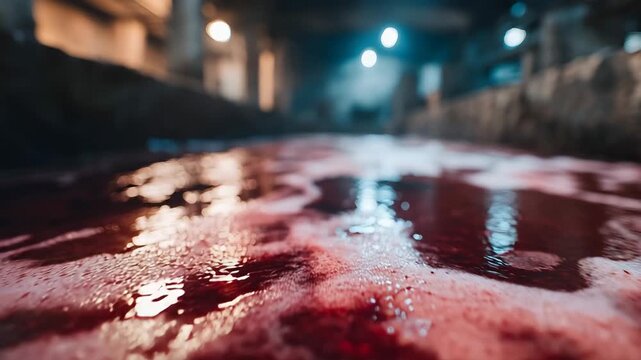 Toxic industrial dye spill in textile factory water