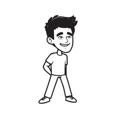 A Handsome Man Silhouette Black and White Vector Image Illustration for Modern Art and Digital Design