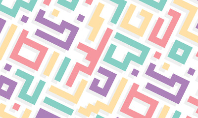 Colorful lines abstract stylish mosaic design modern flat background.