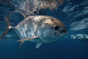 Permit Fish Swimming in the Blue Waters of the Ocean