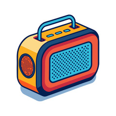 Modern portable bluetooth speaker vector illustration