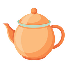Modern flat ceramic teapot with lid vector illustration