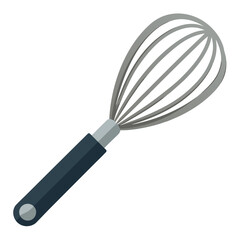Fototapeta premium Flat stainless steel whisk kitchen utensil illustration