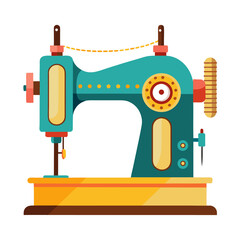 Modern style illustration of a vintage sewing machine