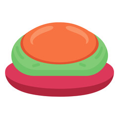 Simple flat vector illustration of a yoga cushion on a white background