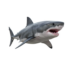 Obraz premium Great White Shark Powerful Predator in Ocean Habitat isolated on transparent background