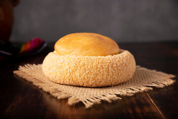 Ojo de Pancha. Also known as Ojo de Buey, it is one of the traditional Mexican sweet breads, that consist of a flaky bread ring filled with an orange-flavored pound cake.