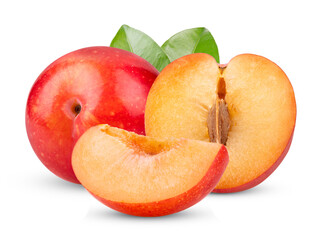 cherry plums isolated on white background