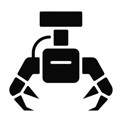 Robotic arm with gripper icon