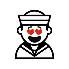 character emotion sailor love vector on white background
Vector icon character with emotion