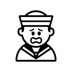 character emotion sailor fear vector on white background
Vector icon character with emotion