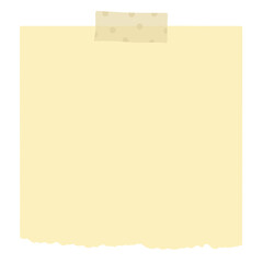 Vector Yellow Note with Tape – Blank Paper Template
