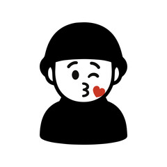 character emotion soldier kiss vector on white background
Vector icon character with emotion