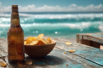 Beachside Beer and Chips Relaxation.