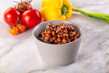 Black eye beans wutg tomato sauce