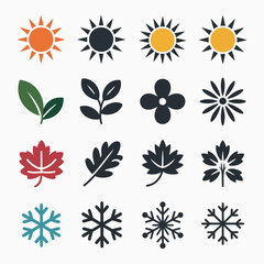 Icons representing the four seasons