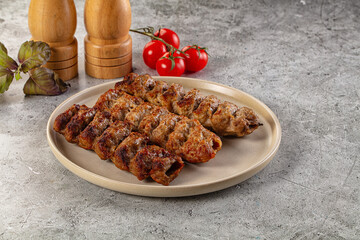 Grilled kebab minced meat barbecue