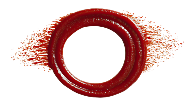Red ring with a textured, paint-like edge