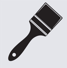 flat paintbrush silhouette vector art illustration, paint brush icon