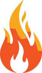 Flame Icon Vector Illustration with Fire Shapes in Orange and Yellow Modern Style
