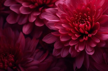 Red flower petals, red background, pink color scheme, macro photography, ultra-high definition images, high resolution, high detail