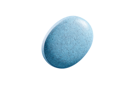 Light-blue oval-shaped object, speckled texture