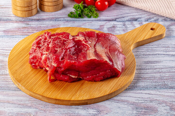 Raw beef cut uncooked fillet