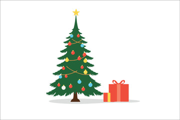 Naklejka premium christmas tree with gift boxes