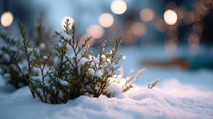 Snow-laden spruce whispers wintertide secrets, conjuring Yuletide enchantments and Solstice mysteries under twinkling fairy lights
