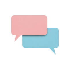 Pastel Speech Bubbles Pink Blue Communication Dialogue Box on Black Message Icon Design Chat on transparent background
