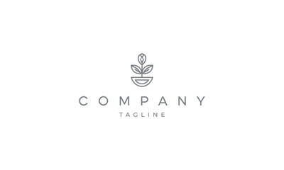 Fototapeta premium Minimalist Plant Logo with Company Name