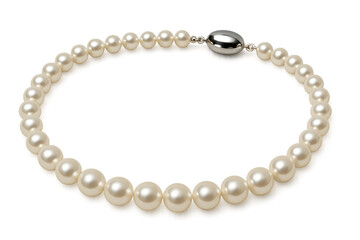 pearl necklace on white background