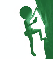 3d man running on green screen