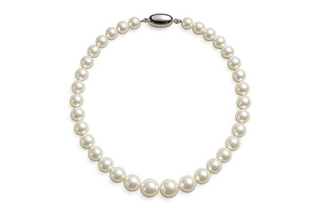 Obraz premium pearl necklace on white background