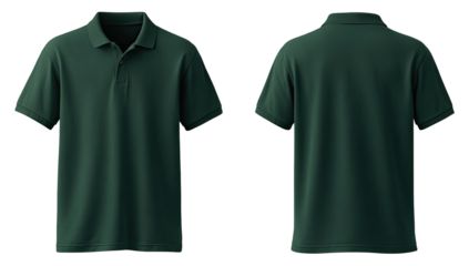 Dark green polo shirt, front and back views (2)