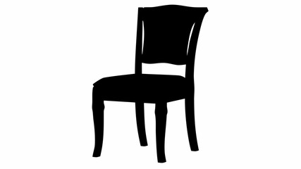 Fototapeta premium Silhouette of a classic chair with a curved back and upholstered seat in a minimalist design aesthetic